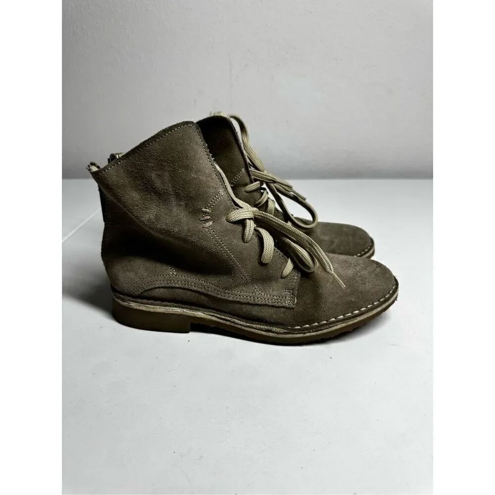 OXMOX Italy Women’s Tan Suede Ankle Chukka Boots Back Zip Size 36 EU/ 5,5 US